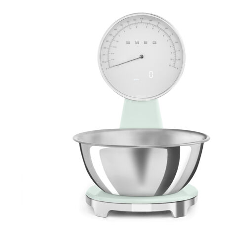 Smeg – Balance de cuisine électronique 5kg-1g avec cuve inox 1.8L – Afficheur LCD – Chargement USB – KSF01PGWW
