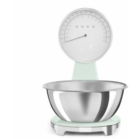 Smeg Bilancia da Cucina Elettronica KSF01PGWW con Capacità Massima 5 kg Display LCD Colore Acciaio Inox