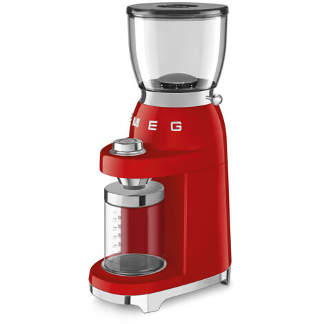 Smeg CGF11RDEU Kaffeemühle de 150 W Rot, Transparent