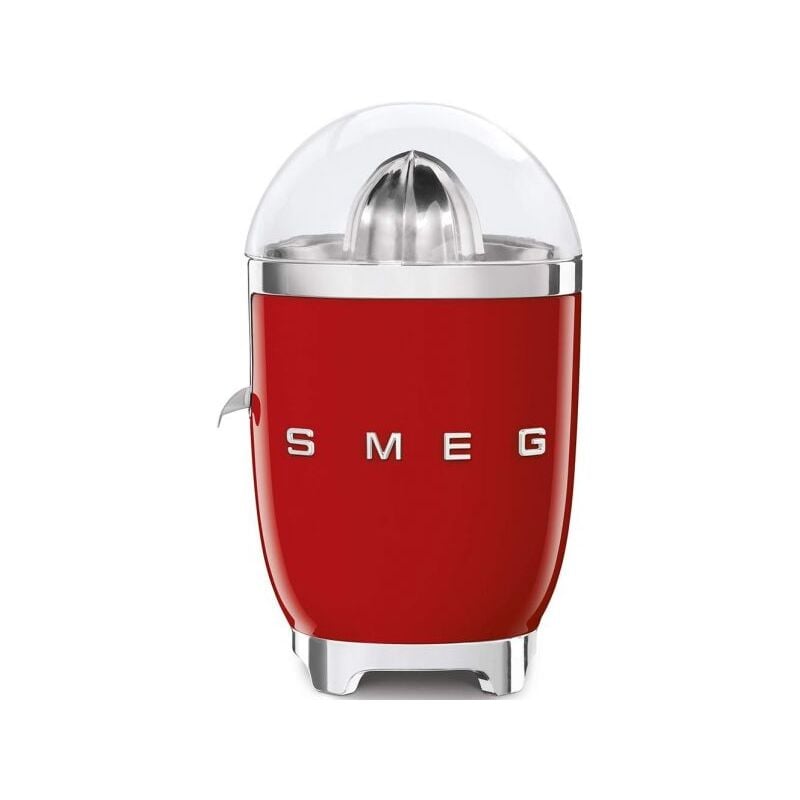 Image of Smeg - spremiagrumi elettrico cjf01rdeu, spremitura a pressione manuale, beccuccio antigoccia e cono universale, base antiscivolo, avvolgicavo