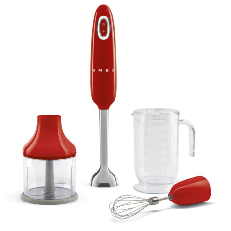Smeg Frullatore Immersione con Accessori 50 s Style  Rosso LUCIDO HBF03RDEU