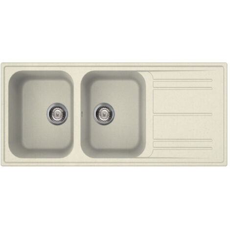 SMEG LAVELLO REVERSIBILE DUE VASCHE E GOCCIOLATOIO PANNA LZ116P