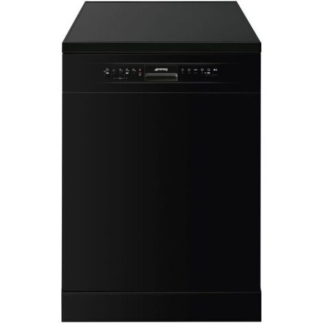 Smeg LVS292DN Universal Aesthetics Geschirrspüler Freistehender Geschirrspüler mit 13 Maßgedecken Energieklasse D 5 Programme Inverter Motor Schwarz