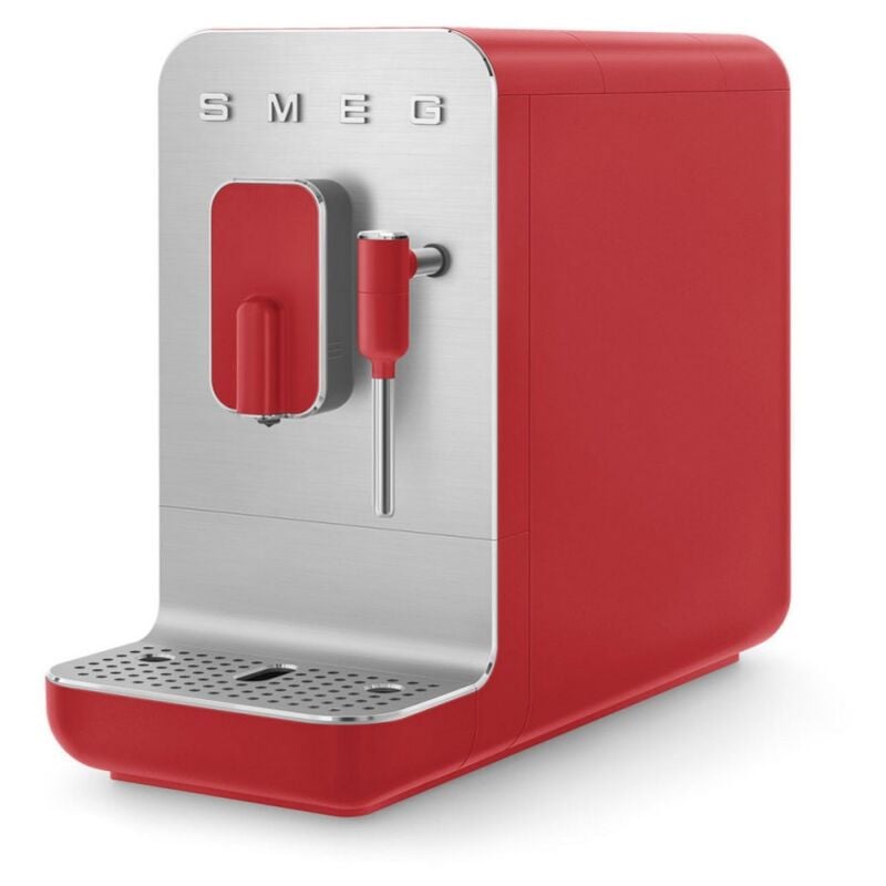 Machine à café automatique avec broyeur et buse intégré Smeg rouge