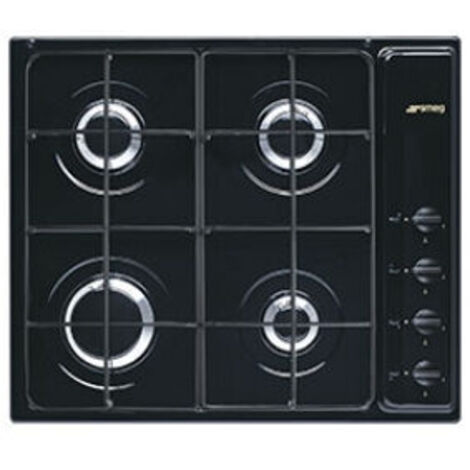 Smeg S64SN Piano Cottura a Gas 4 Zone Comandi Laterali 60 cm Nero
