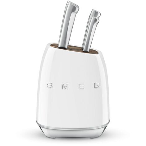SMEG Set 6 Coltelli Con Ceppo 50'S Style Bianco