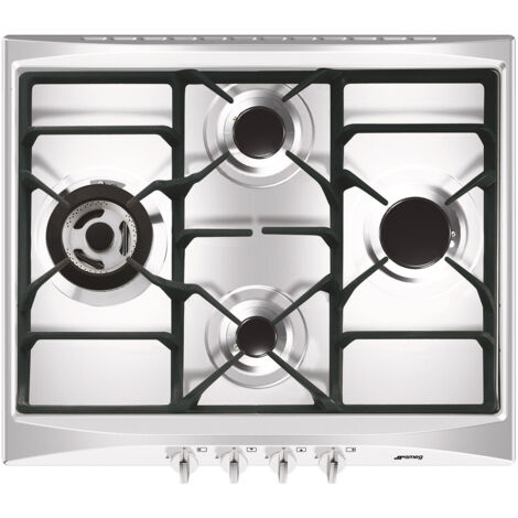 Smeg SR264XGH2 - Piano Cottura a Gas, Inox, 60 cm