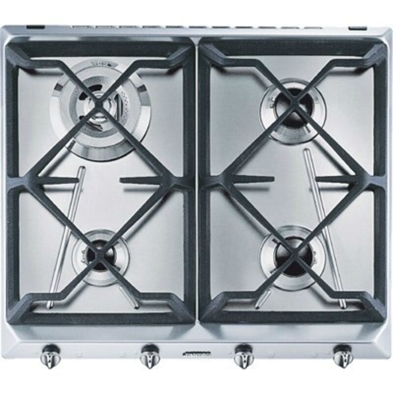 Table de cuisson à gaz encastrable Smeg SRV564GH3 de 60 cm avec 4 brûleurs Table de cuisson à gaz encastrable Smeg SRV564GH3 de 60 cm avec 4 brûleurs