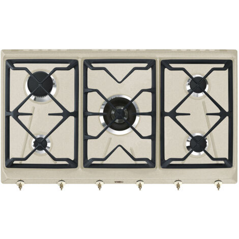 Piano Cottura A Gas Smeg SRV864POGH - Incasso, Colore Crema, 4 Fuochi - Foto 5