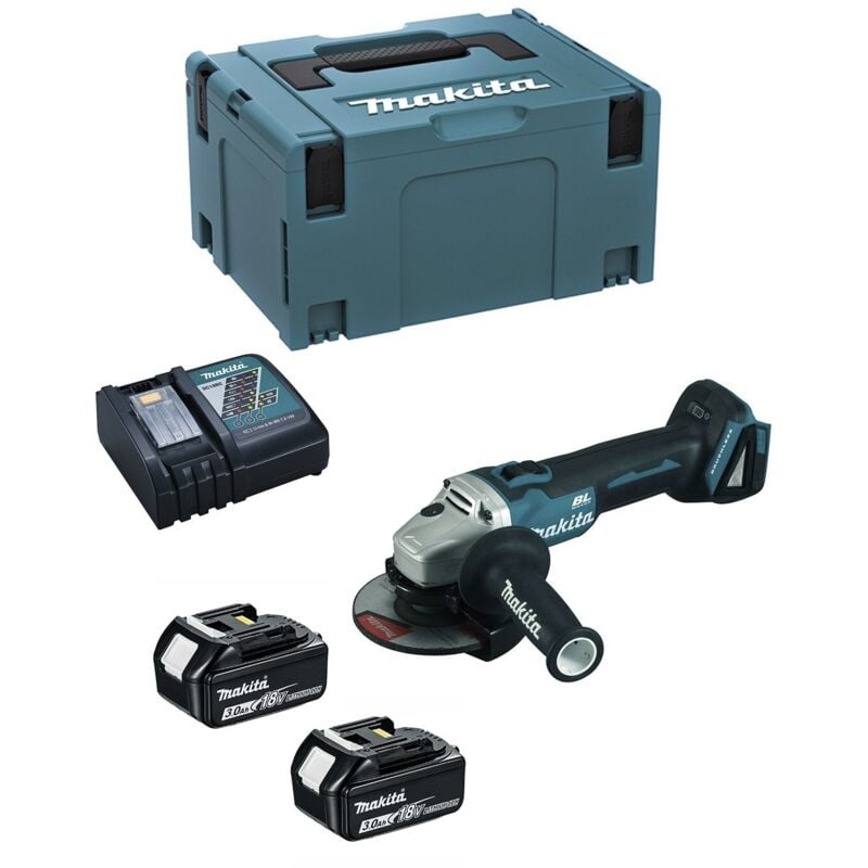 Mini-Smerigliatrice MAKITA DGA504RFJ (2 x 3,0 Ah + DC18RC + MAKPAC 3)
