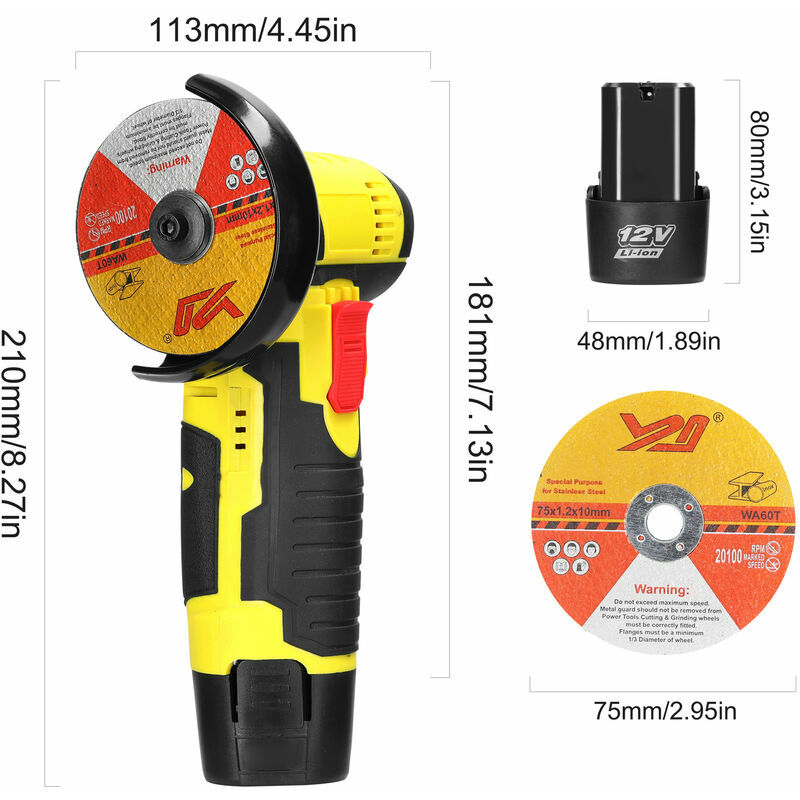 Smerigliatrice angolare 12V Smerigliatrice