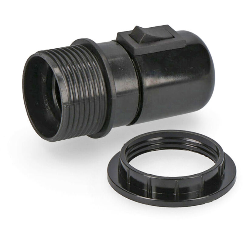 Portalampada E3/E44034 E-27 Nero con Interruttore