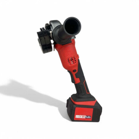 Smerigliatrice angolare a batteria 18V con disco in acciaio 11.5 cm e impugnatura laterale 3 posizioni