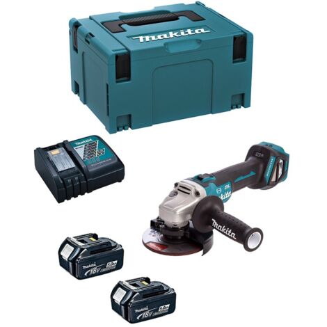 SMERIGLIATRICE ANGOLARE A BATTERIA 'DGA513RTJ' 18V batt.5,0 Ah Litio - 2 batterie