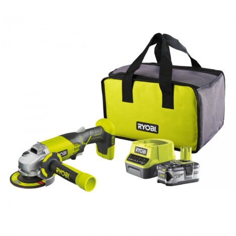 Smerigliatrice angolare a batteria frullino R18AG 140S Ryobi diametro 115 batteria 18v 4,0ah