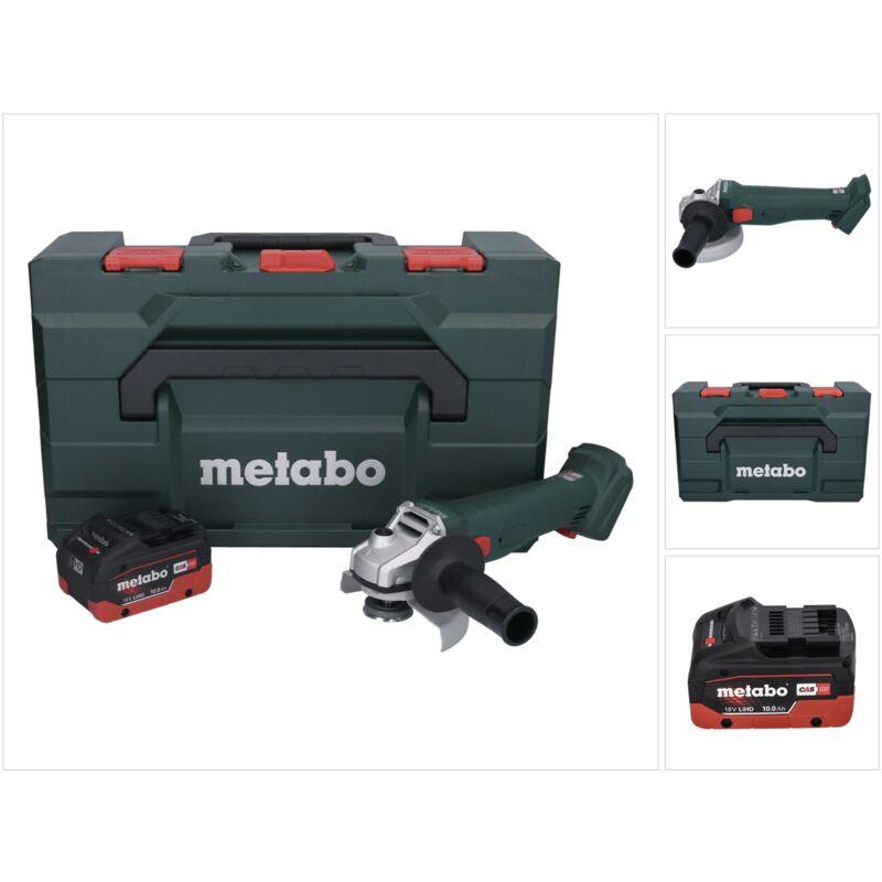 Image of Smerigliatrice angolare a batteria Metabo w 18 l 9-125 18 v 125 mm + 1x batteria 10,0 Ah + Metabo x - senza caricabatterie