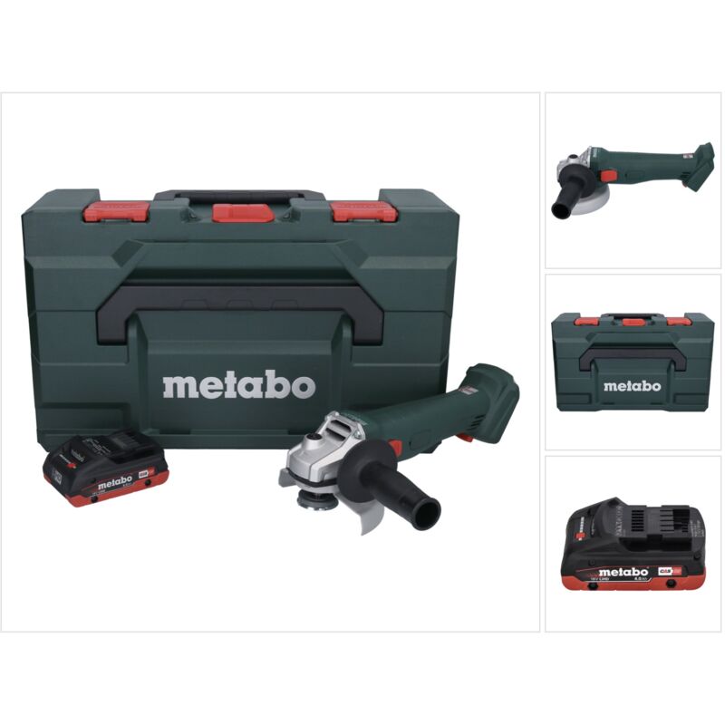 Image of Smerigliatrice angolare a batteria Metabo w 18 l 9-125 18 v 125 mm + 1x batteria 4,0 Ah + Metabo x - senza caricabatterie