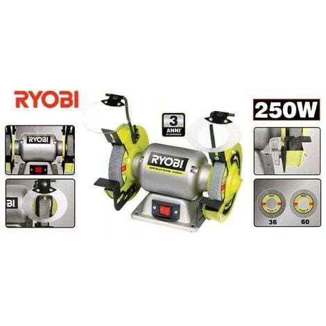 SMERIGLIATRICE DA BANCO 250W 2 MOLE DA 150X20 MM RYOBI RBG6G1