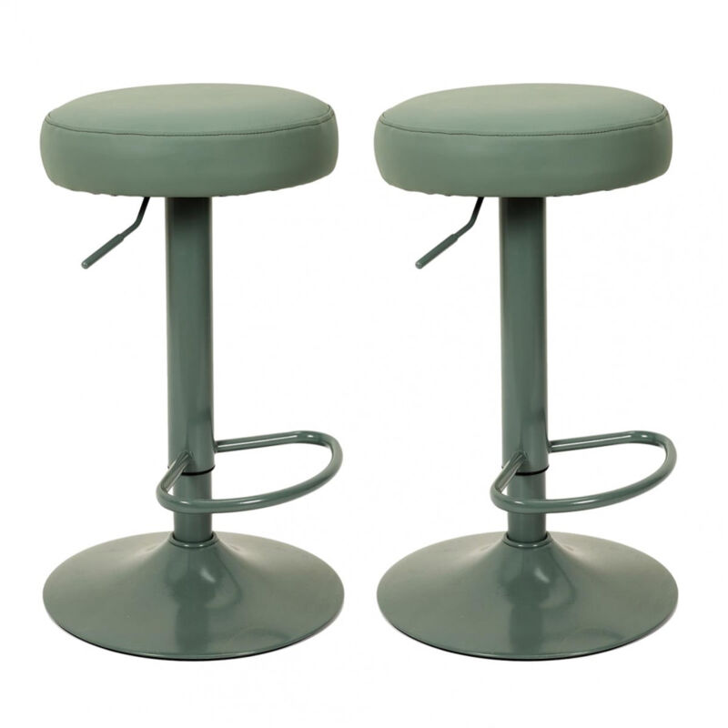 Altobuy - smido - Lot de 2 Tabourets Réglables Simili Vert