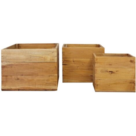 SMITH - set di 3 cassette in legno di mogano