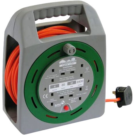 SMJ 20M 4 Extension Socket Cable Reel 10amp CT2010