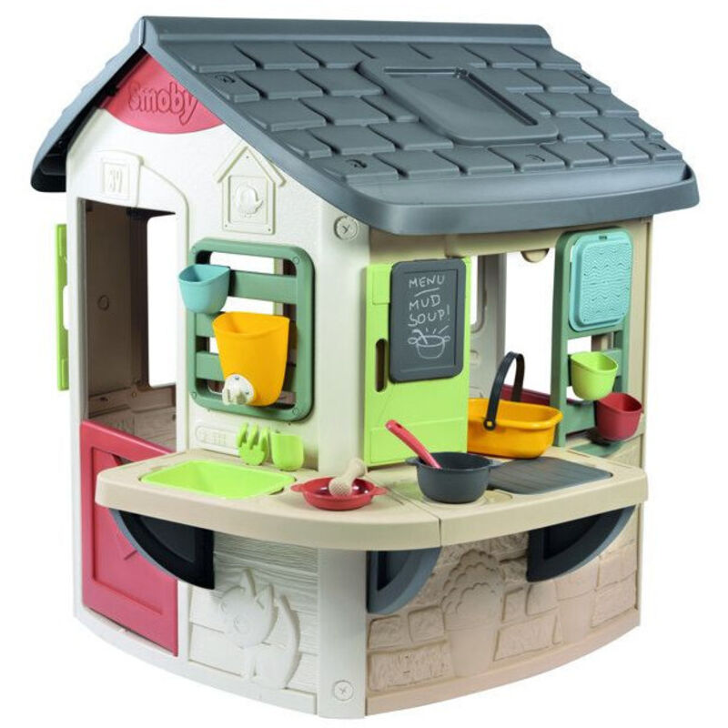Maison Mud Cooking SMOBY Life - 16 accessoires, anti-UV, H132×L143×P139 cm