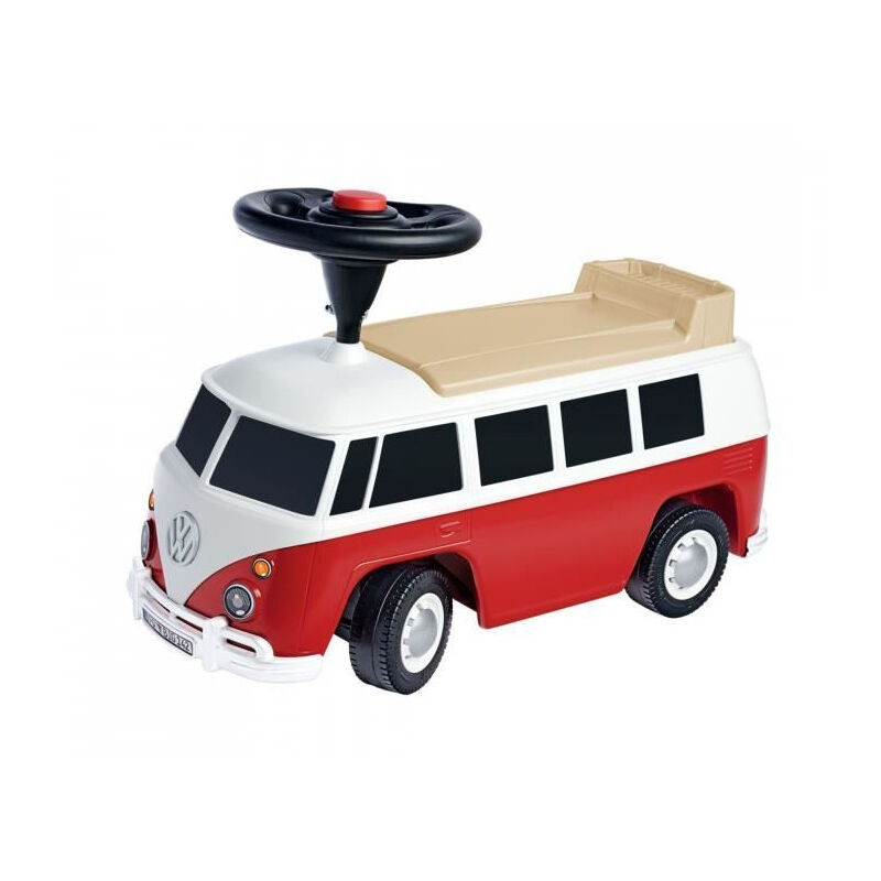 Porteur Volkswagen Van Rouge - Coffre de rangement + Volant directionnel - 26L x 30l x 60H - Dés 18 mois - Smoby