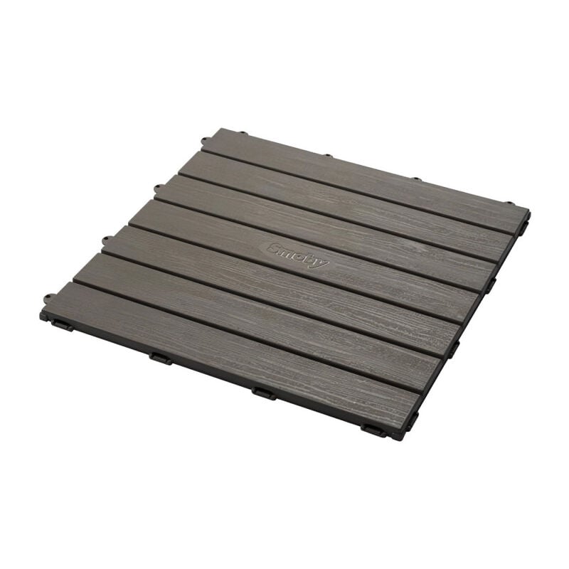 Smoby - Set de 6 dalles - Plancher de Maison - 45x45cm - Effet texturé bois - Anti-UV - Plaqtique 100% recyclé et recyclable