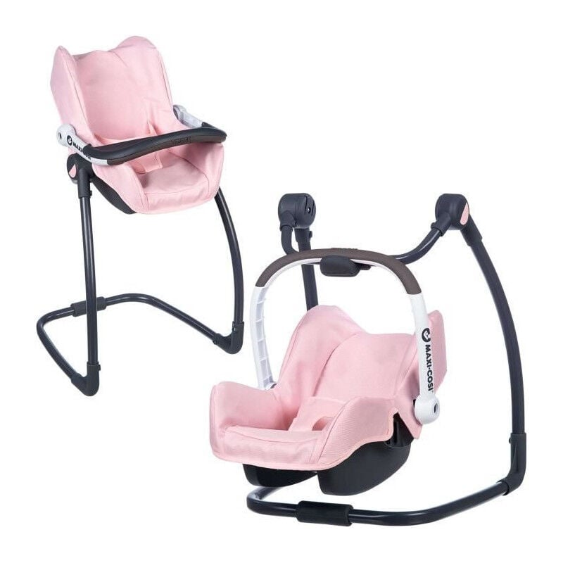 Maxi Cosi - Siege + Chaise haute - 3 en 1 - Poupée 42cm max - Poupon non inclus - Des 3 ans - Smoby