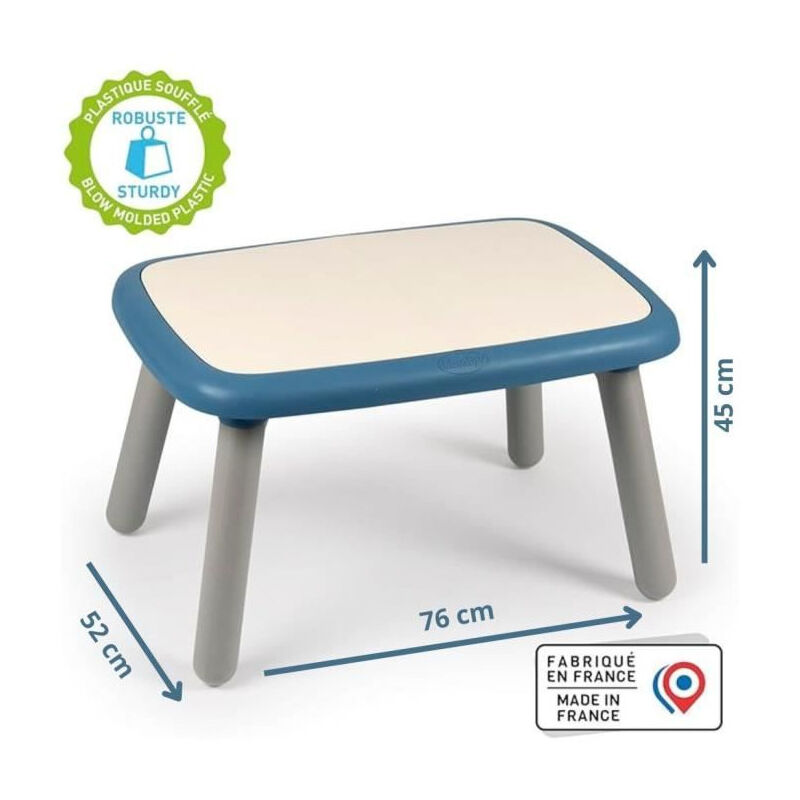 Table enfant - Bleu - Extérieur Intérieur - Traitement Anti-UV - Fabriquer en France - Smoby
