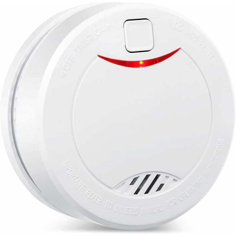 Smoke Detector with 10 Years Battery Life, Fire Detector with Photoelectric Sensor, Automated Testing, EN14604 Certified, Reddot Award, for