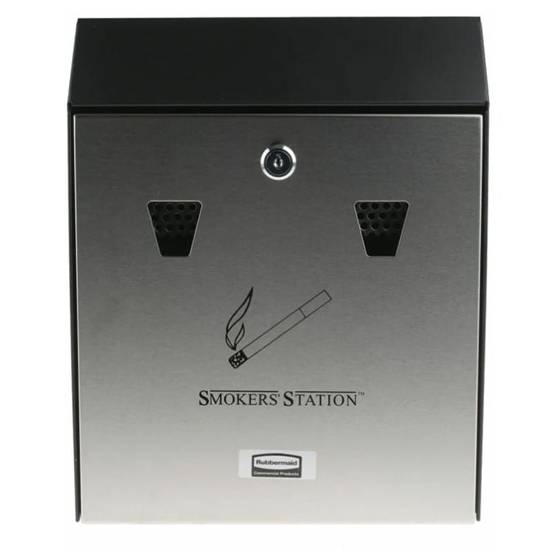 Rubbermaid - Smokers Station Ash Bin Galvanised Steel