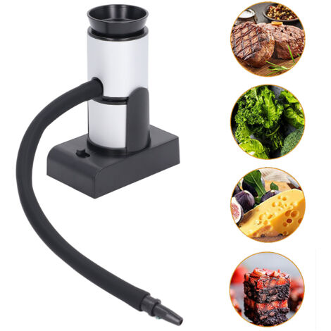 Smokeur d'aliments portable [Manuel] pour cocktails, gastronomie moléculaire, fruits de mer, noix et snacks, matériau ABS+Aluminium, poids 349g, dimensions 12.3x9x5.6cm