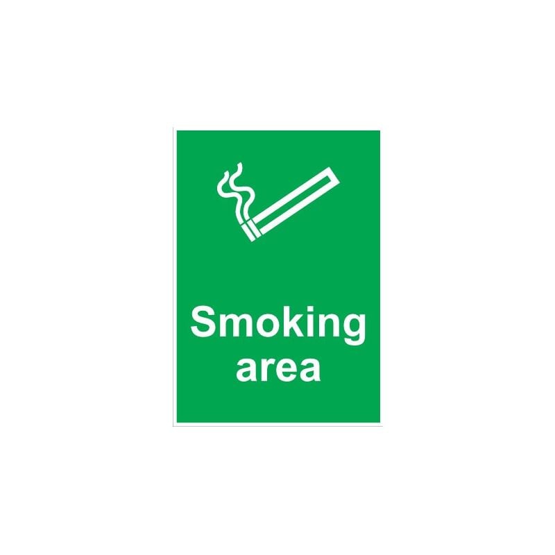 Smoking Area Rigid pvc Sign - 210 x 148mm - Sitesafe