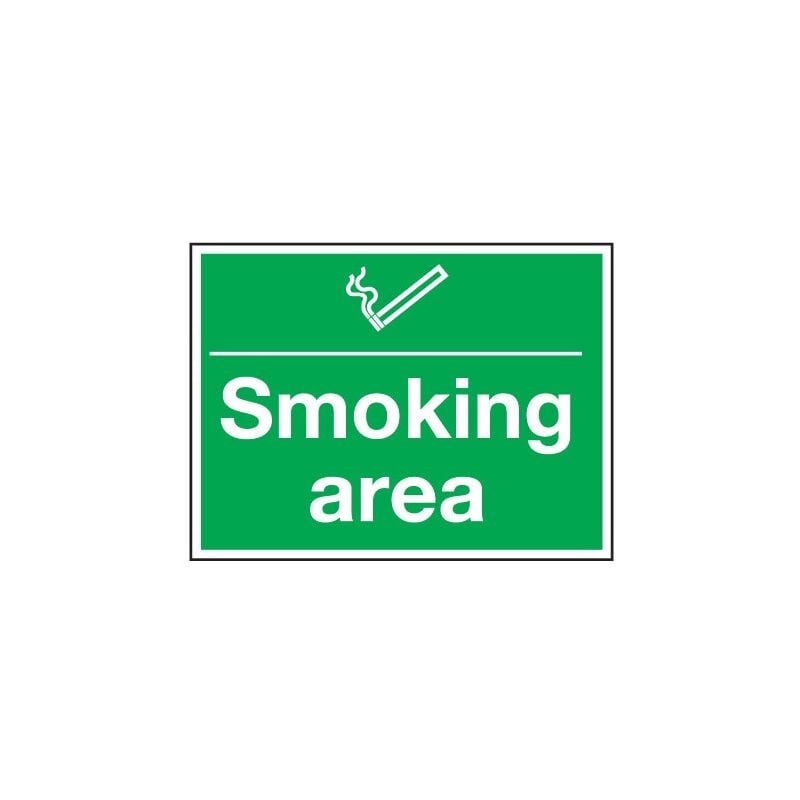 Smoking Area Rigid pvc Sign - 297 x 210mm - Sitesafe