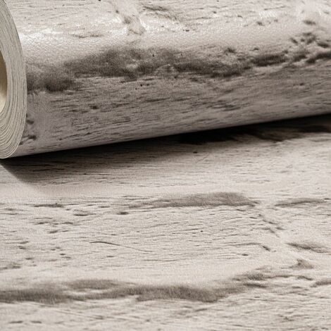 Smooth Metallic Shimmer Free Style Painted Brick Effect Grey Silver Wallpaper