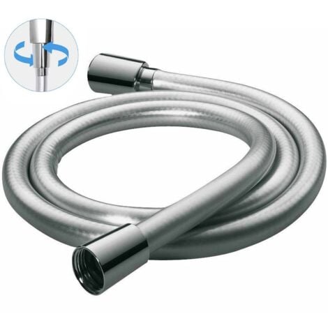 BUYAPARCEL Smooth Shower Hose 1.5m Pipe PVC Double Interlock Silver Chrome Fits Triton Mira