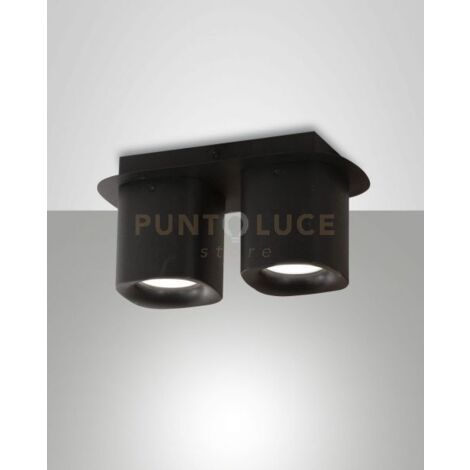 SMOOTH SPOT NERO 2 LUCI ATTACCO GU10 IP20 IN ALLUMINIO