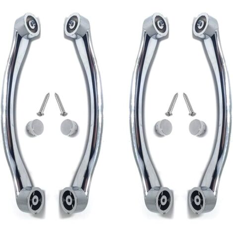 Smoothly Paire de poignées de remplacement incurvées pour porte de douche Chrome
