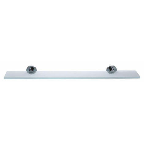 Smooz Tablette en verre installation facile sans perçage, métal chromé (40326-00000)