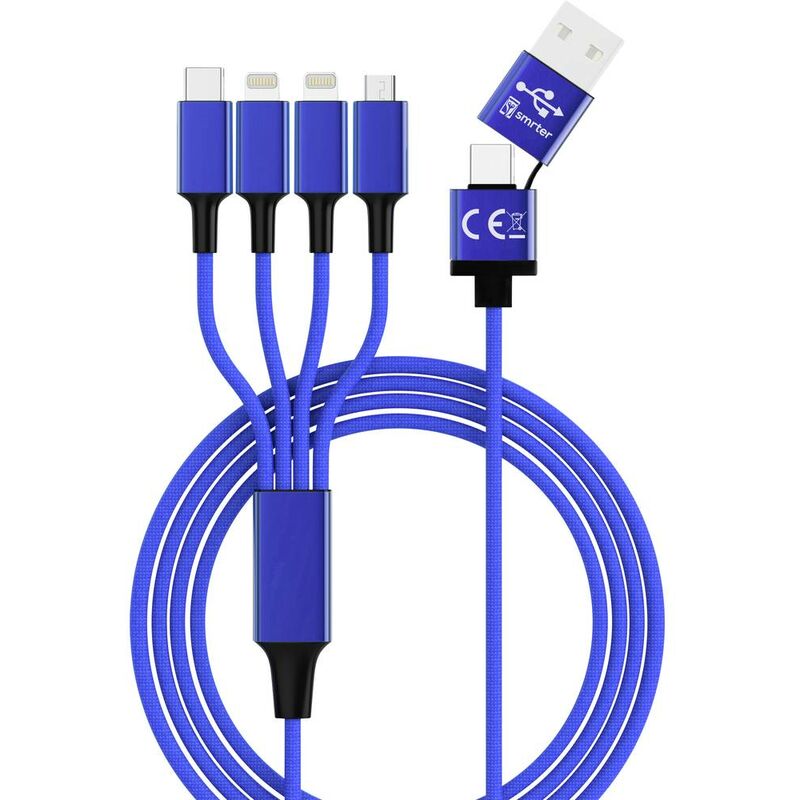 Câble de charge usb Smrter usb-a mâle, usb-c® mâle, Connecteur Lightning , Connecteur Lightning , USB-Micro-B mâle 1.20