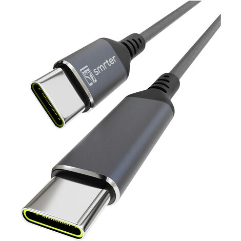 Smrter USB-C® Kabel  USB 2.0 USB-C® Stecker, USB-C® Stecker 2.00 m Anthrazit mit OTG-Funktion, Rund,