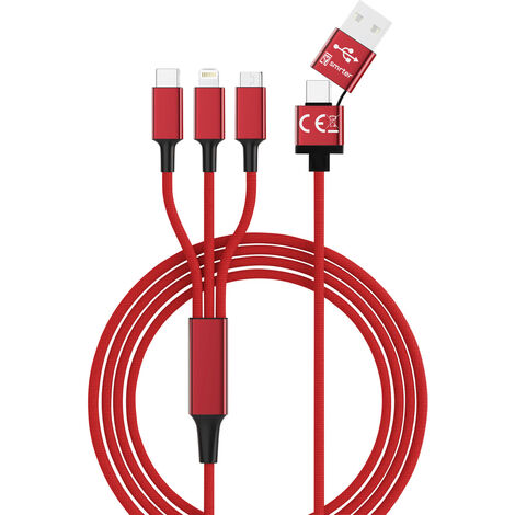 Smrter USB-Ladekabel  USB 2.0 USB-A Stecker, USB-C® Stecker, Apple Lightning Stecker, USB-Micro-B St