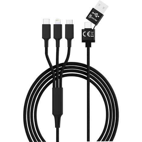 TROTEC Bloc multiprise PVH3 avec 2 Prises de Charge USB Long câble de 1,5 m
