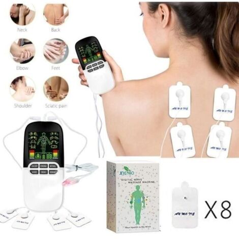 SMT Électrostimulateur Tens Anti Douleur, Massage Electrode, pour Le Dos, Le Stress sciatique et Les douleurs Musculaires, 8 Pads