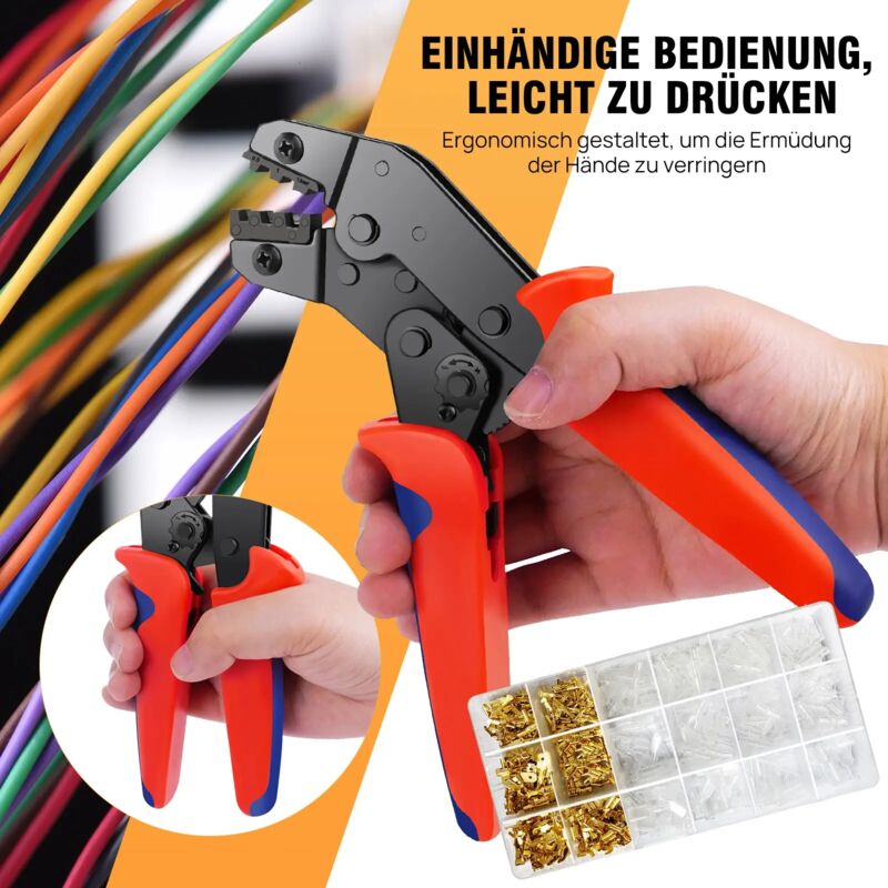 SN-48B Pince à sertir Pince à sertir pour cosses non isolées 0,5-1,5mm² Pince 2024