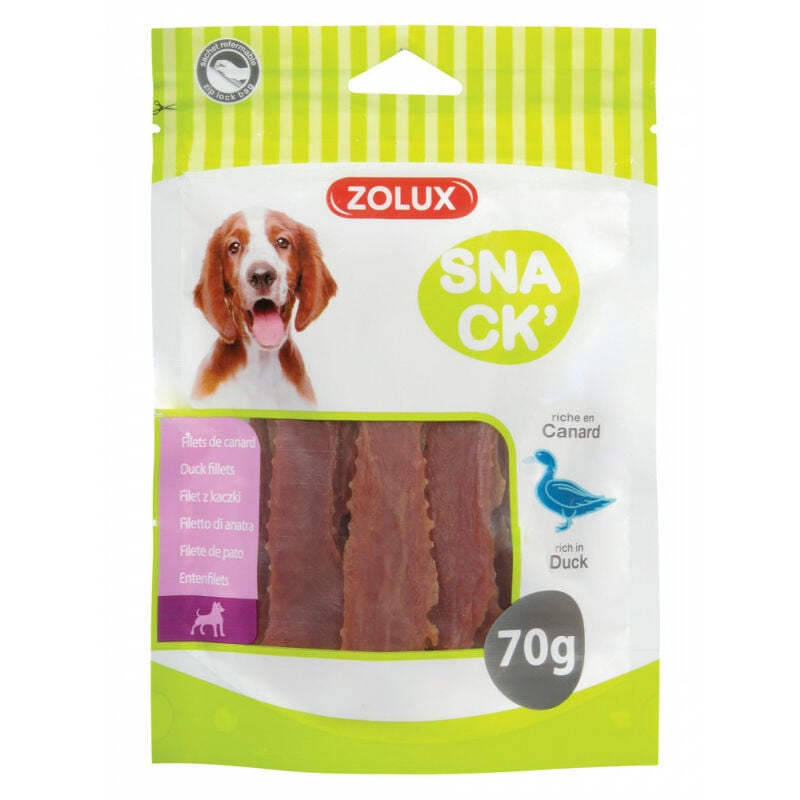 

snack de filete de pato 70 g. para perros.