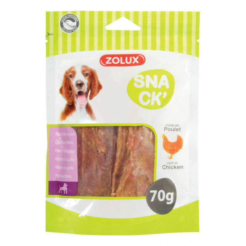

snack de filete de pollo 70 g. para perros.