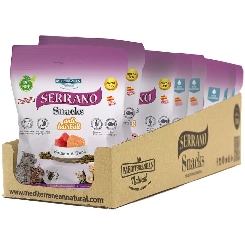 

Snacks Serrano, Salmón y Atún, Antibolas, 50gr - Mediterranean
