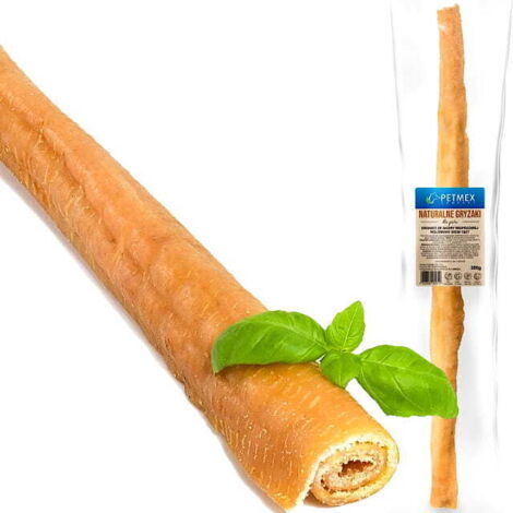 Snack masticabile naturale per cani Petmex a base di cotenna di maiale, 50 cm, 1 pezzo.